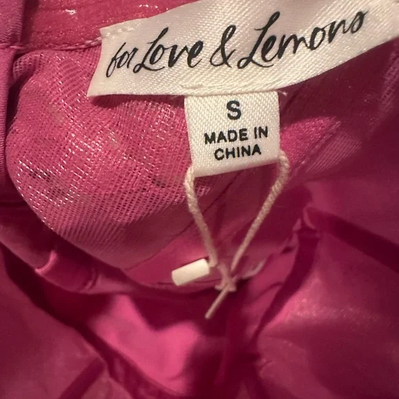 For love and lemons revolve bustier pink lace gown NWT size Small